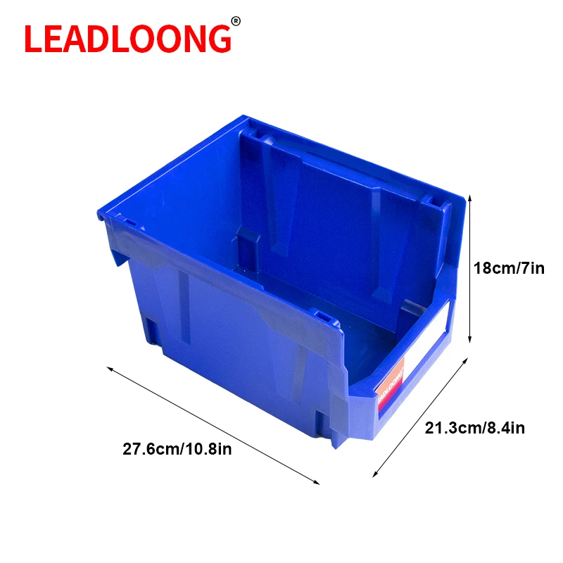 LEADLOONG V5 Combinable Storage Box 6pcs 10.8*8.4*7in/27.6*21.3*18cm Adjustable Bin Suitable For Warehouse School Garage Office