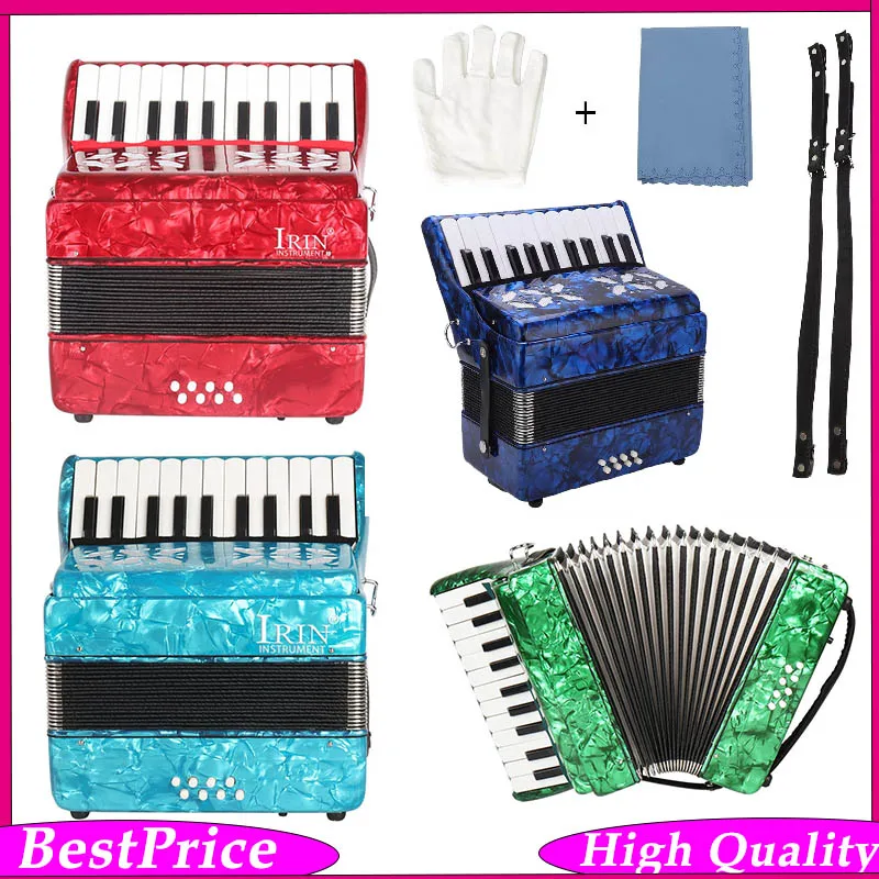 Acordeón Profesional AR-80 de 22 Teclas y 8 Bajos – Acordeón Ligero para Principiantes con Kit Completo, Ideal para Estudiantes y para Regalo