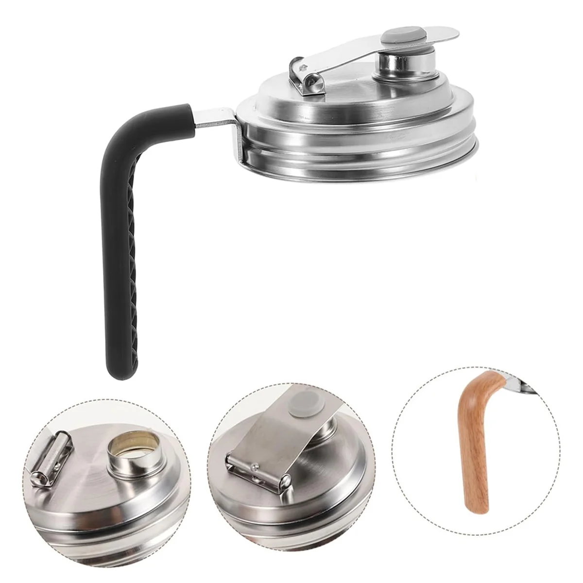 2 قطعة جرة ميسون واسعة الفم الفولاذ المقاوم للصدأ صب غطاء صنبور ، أغطية جرة ميسون قابلة لإعادة الاستخدام لبرطمانات ميسون واسعة الفم