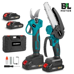 NEWBENY Brushless 6 Inch Electric Saw+ 30mm Electric Pruning Shears Set Cordless Garden Woodworking Tools For Makita Battery Pin