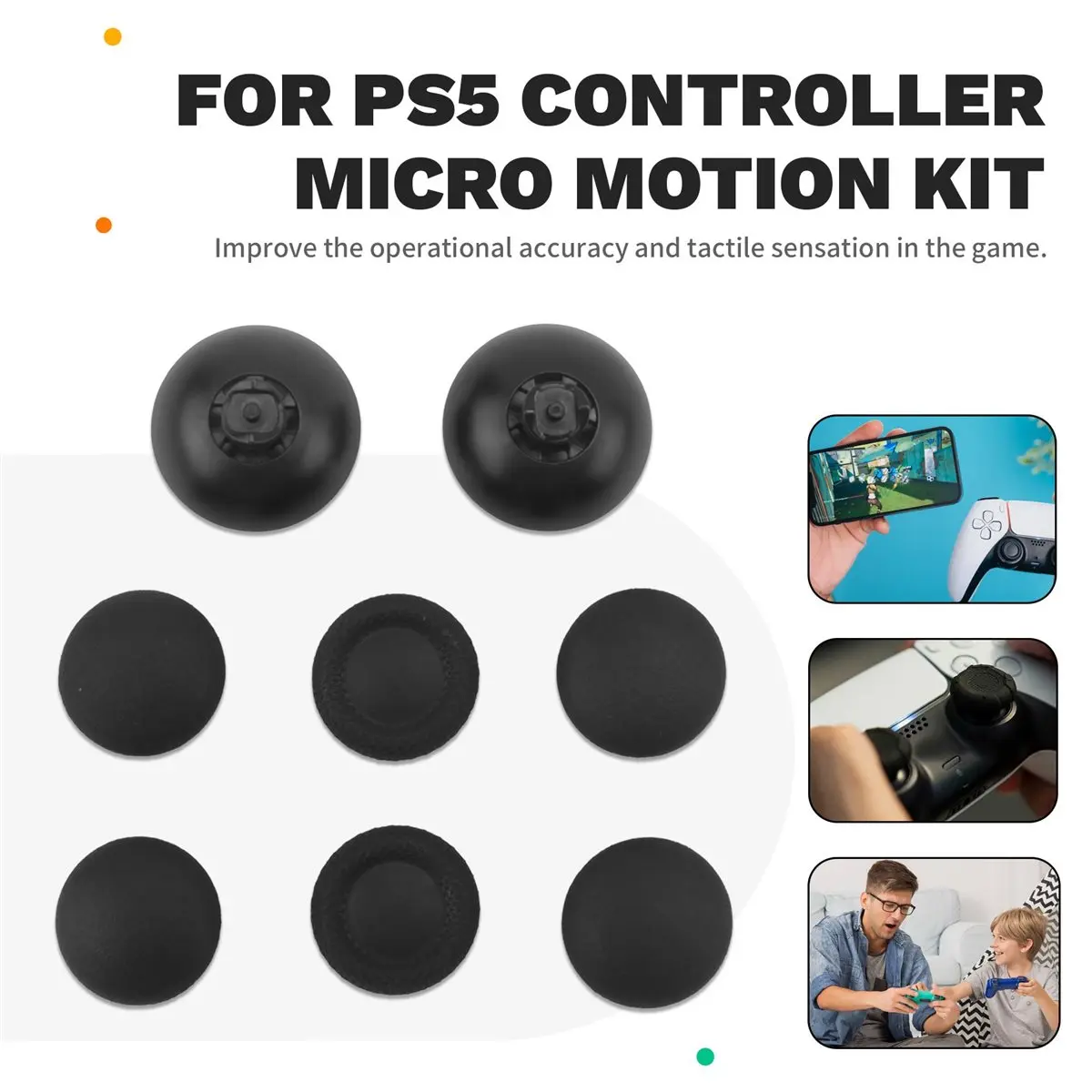 SWXF Ergonomic Micro-Switch Tactile Clicky Hair Trigger Kit+Joystick Cap for BDM-030/040/050 12 Key Click A