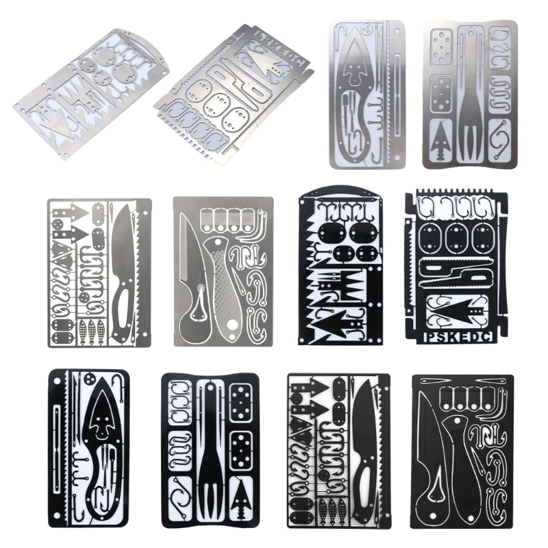 

Survivals Card Stainless Steels Fishing Hook Card Outdoor Survivals Card Multitool