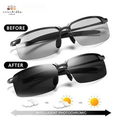 Photochromic Sunglasses for Men, Polarized Chameleon Glasses, Change Color Sun Glasses, Day Night Vision, Driving Eyewear, UV400