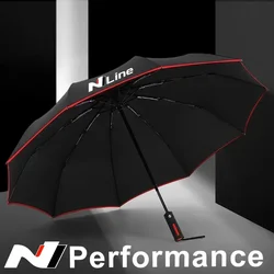 Car Automatic Folding Windproof Sunshade Umbrella For Hyundai N Line N Performance Grand Santafe Tucson Solaris Auto Accessories