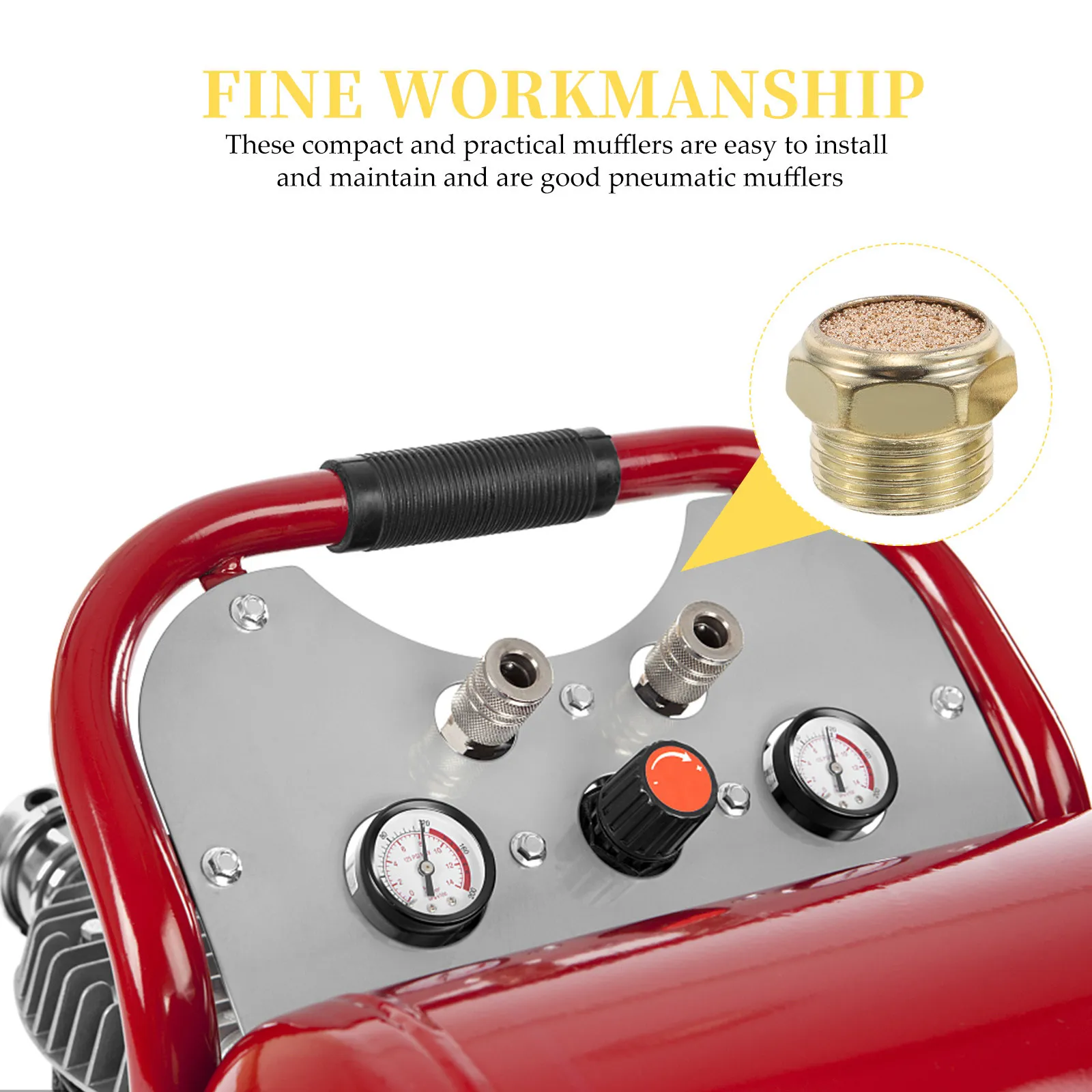 20Pcs Pneumatic Muffler Noise Reducer Flat Hex Head Male Thread Exhaust Muffler Filter Air Compressor Flow Control view 6