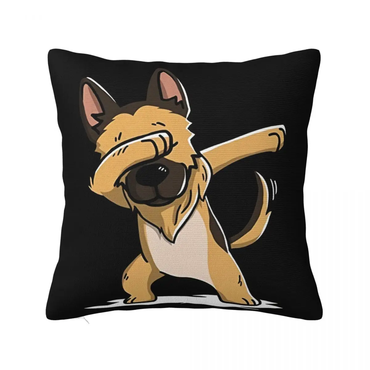 German Shepherd Cute Dabbing Funny Dab Dance Gift Summer Rock Roll Women Cotton Shor Pillow Case