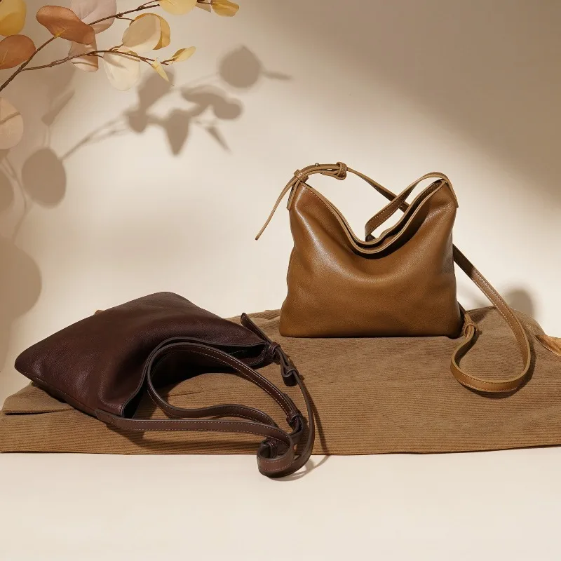 

Верхний слой коровьей кожи Сумки через плечо для женщин Сумка на плечо Ретро Простой кошелек и сумки Универсальные дизайнерские сумки Сумка Женская