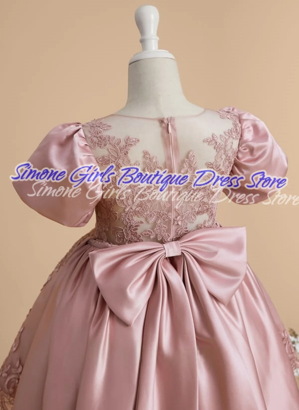 التطريز القوس حزام تصميم نفخة الأكمام زهرة فتاة فساتين لحفلات الزفاف عطلة الاحتفال حفلة الاستقبال الرسمية