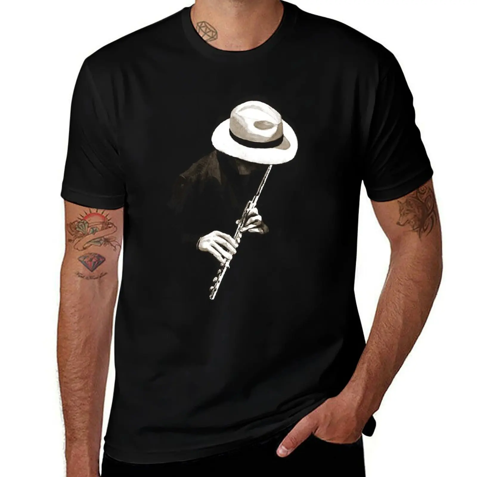 

Flute T-Shirt man graphic t shirt man tshirt t shirts for man cotton soft T-shirt
