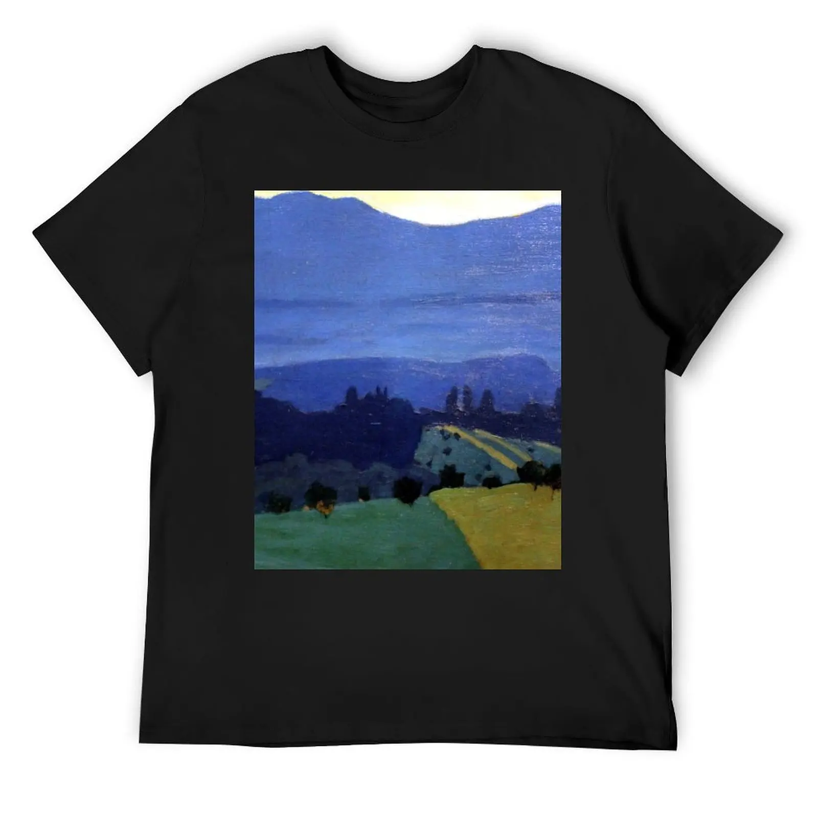 Felix Vallotton - Landscape in the Jura Mountains (new color editing) T-Shirt graphic shirts blacks mens big and tall t shirts