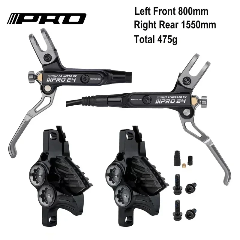 IIIPRO MTB 4 Piston Hydraulic Disc Brake 800/1550mm Mountain Bike Disc Brake Set CNC Tech Mineral Oil for AM Enduro Bicycle E4