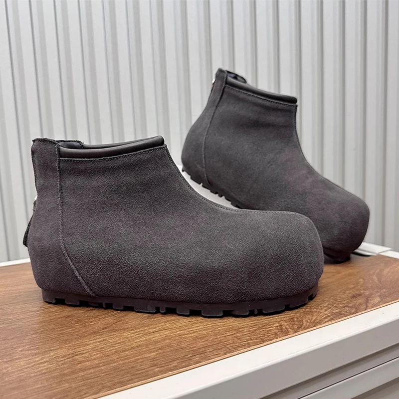 Ankle Women's Boots Flats Suede Warm Sport Shoes Casual Cozy Winter Snow Boots 2025 New Trend Short Plush Cozy Femme Ankle Botas