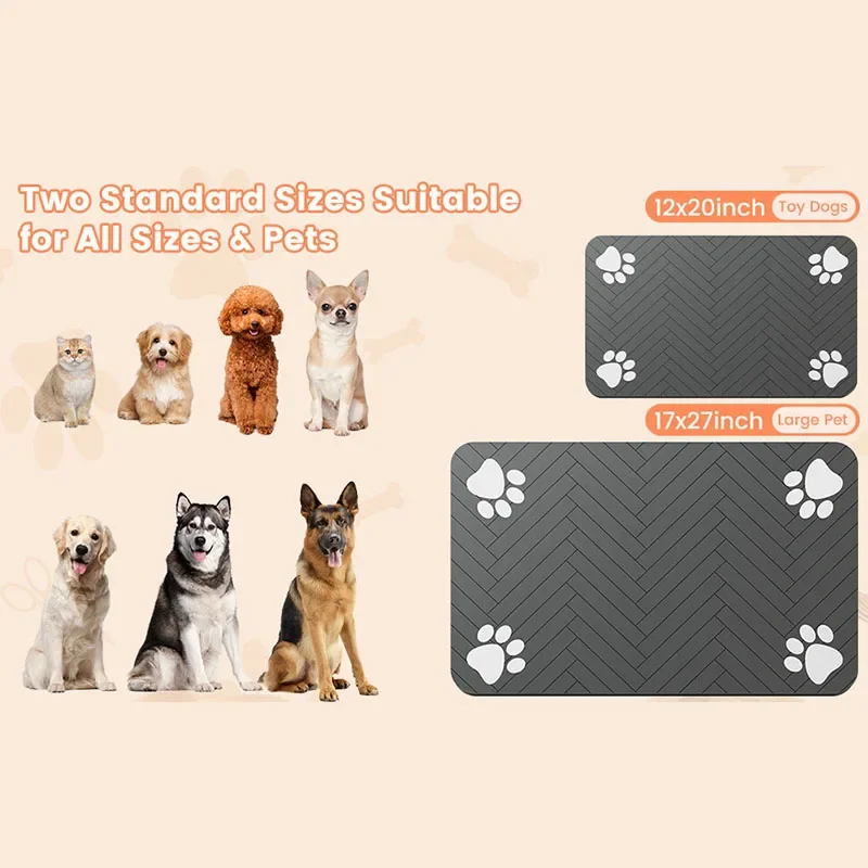 Pet Placemat Dog Food bowl Mat Drinking Feeding Placemat For Dog Cat Quick Dry Mat Waterproof Pet Bowl Pad Feeder Mats