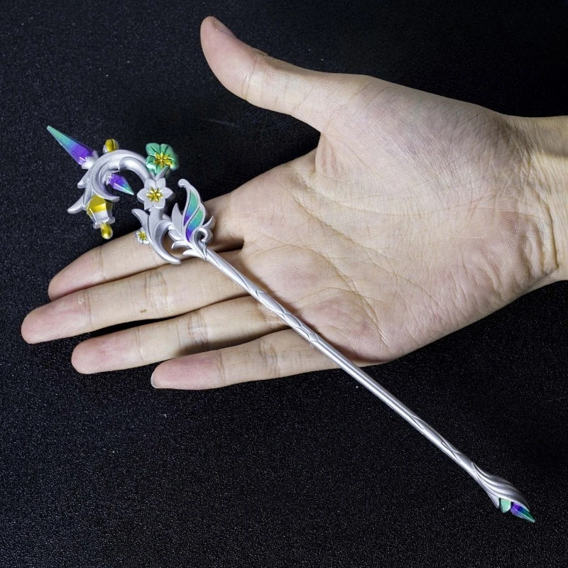 21 سنتيمتر/8.27in Genshin تأثير لعبة الطرفية المعادن فرك مصابيح أنيقة سلاح معدني نماذج سبائك الحرف اليدوية الحلي مجموعات #2