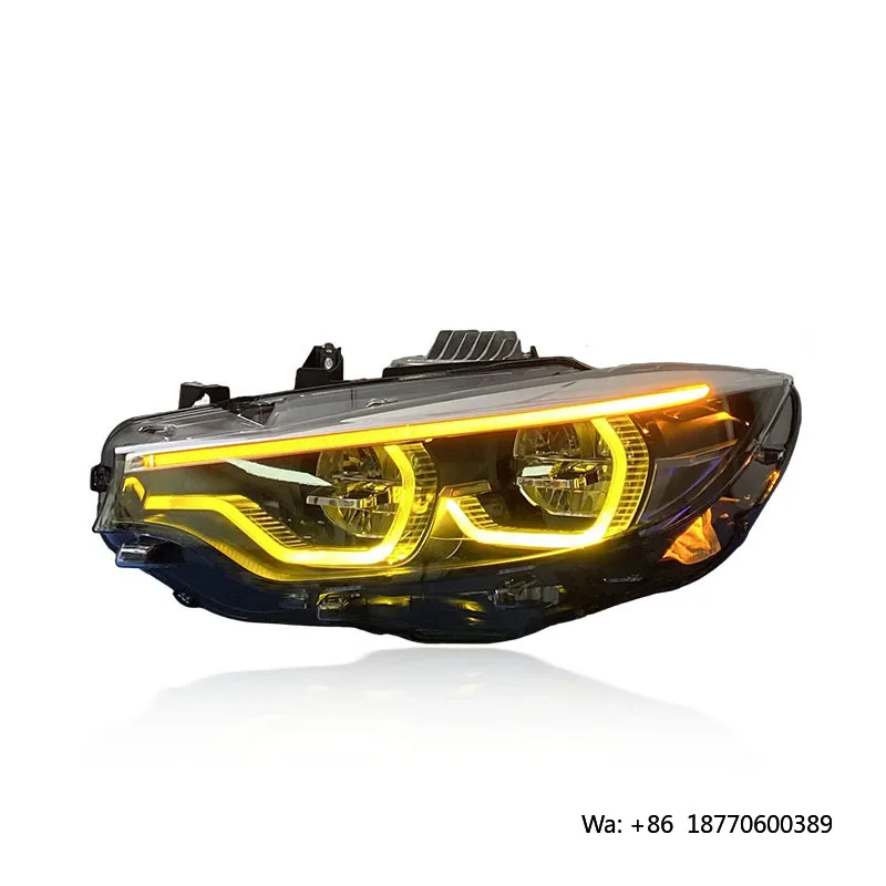SJC Auto Car Part for BMW 4 Series F32 F36 F82 M3 F80 Headlight Assembly 2013-2020 New Design V2 Yellow/White LED  Headlight view 4