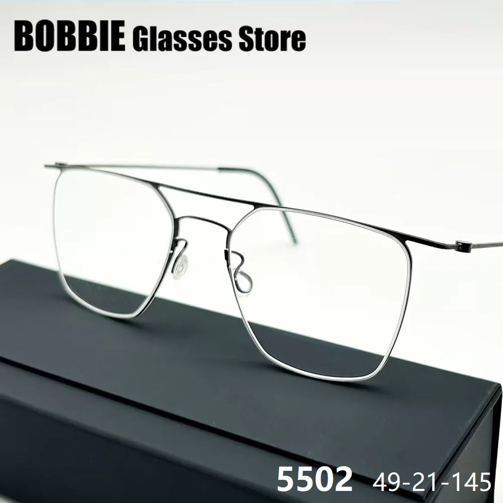 

High Quality Denmark Brand Glasses Frame Titanium Light Thin Double Beam Design Square Eyewear Men Woman Eyeglasses Fashion 5502