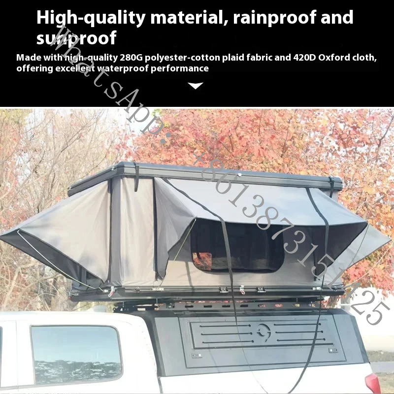 

Suitable Three-Door High Cover Helicopter Top Double Sleeping Tent Pickup Trucks, Aluminum Alloy Camping Tent, Man