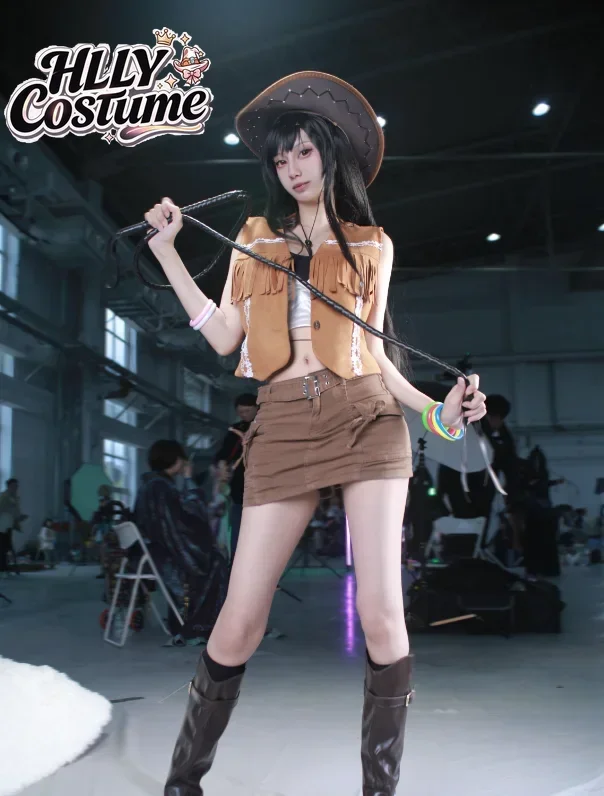 VII Nuevo disfraz de Tifa Lockhart, uniforme de vaquera, disfraz de cosplay, uniforme de carnaval, peluca, disfraz de Halloween, disfraz de anime, para mujer, juego FF7.