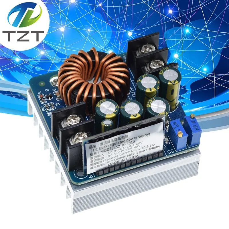 DC-DC 400W 15A Step Down Buck Converter DC 10V-60V To 0-45V Constant Voltage Constant Current Adjustable Power Supply Module