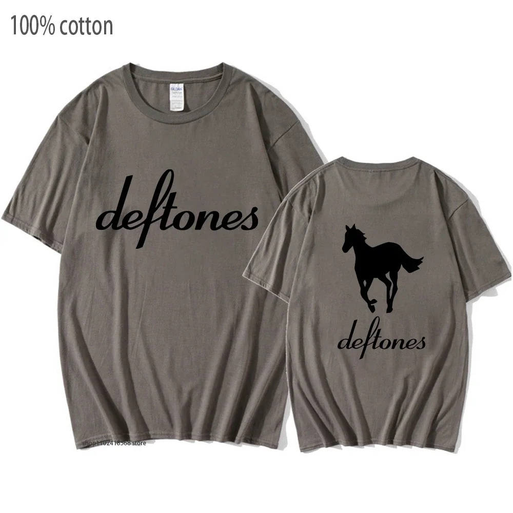 Deftones T-Shirts Hip Hop Women Around The Fur Tour Band Tshirt Goth Retro Grunge Clothes 100% Cotton Women Y2k Mens T Shirts