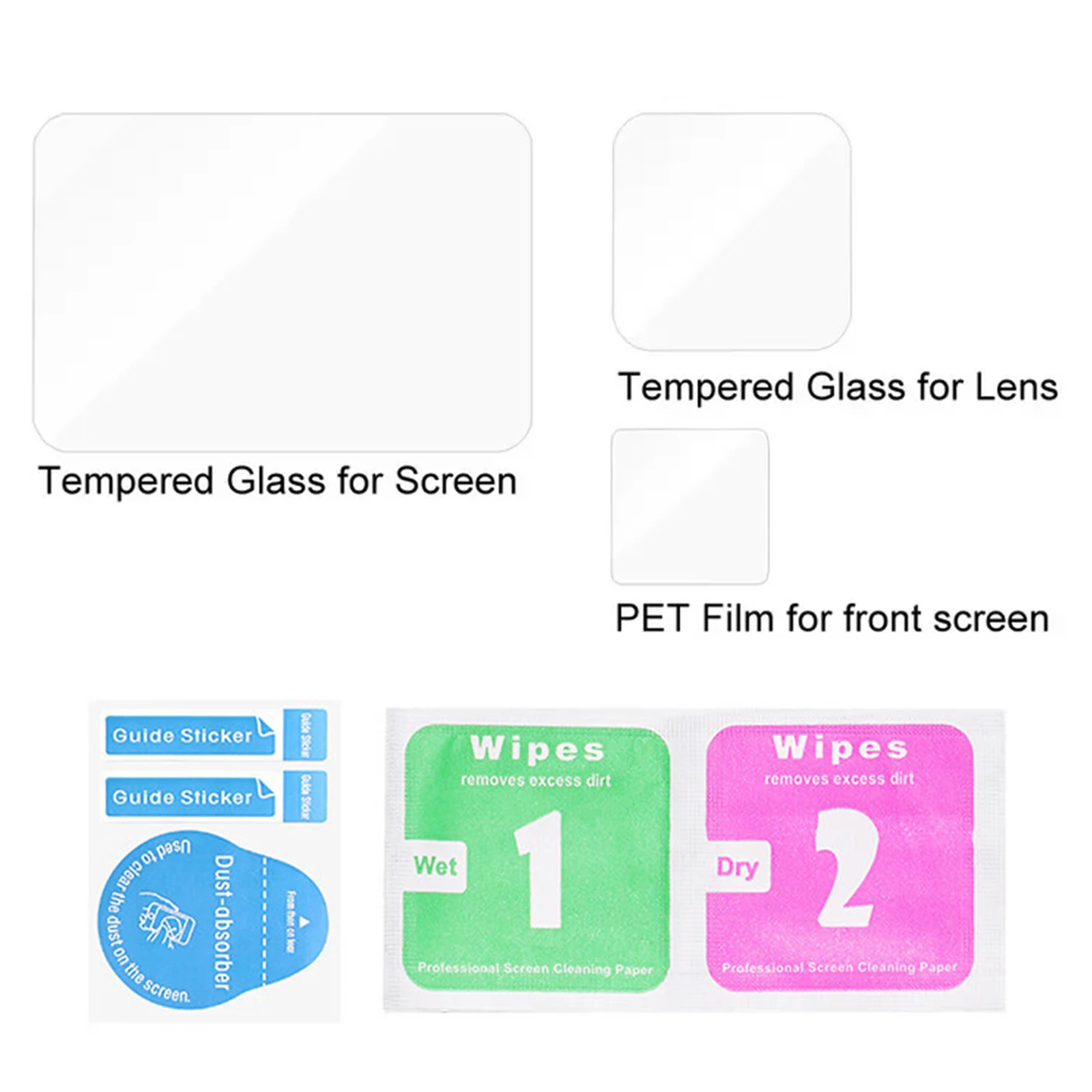 1-9Pcs for GoPro Hero 12 11 10 9 8 Black Camera Lens Protective Film Front Back Screen Glass HD Tempered Glass Screen Protectors