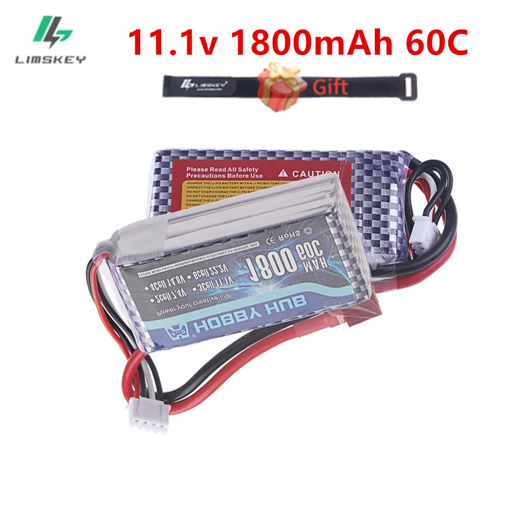 LiPo Battery 11.1V 1800Mah 3S 60C Max 80C For RC Quadcopter Drone Helicopter Car Airplane