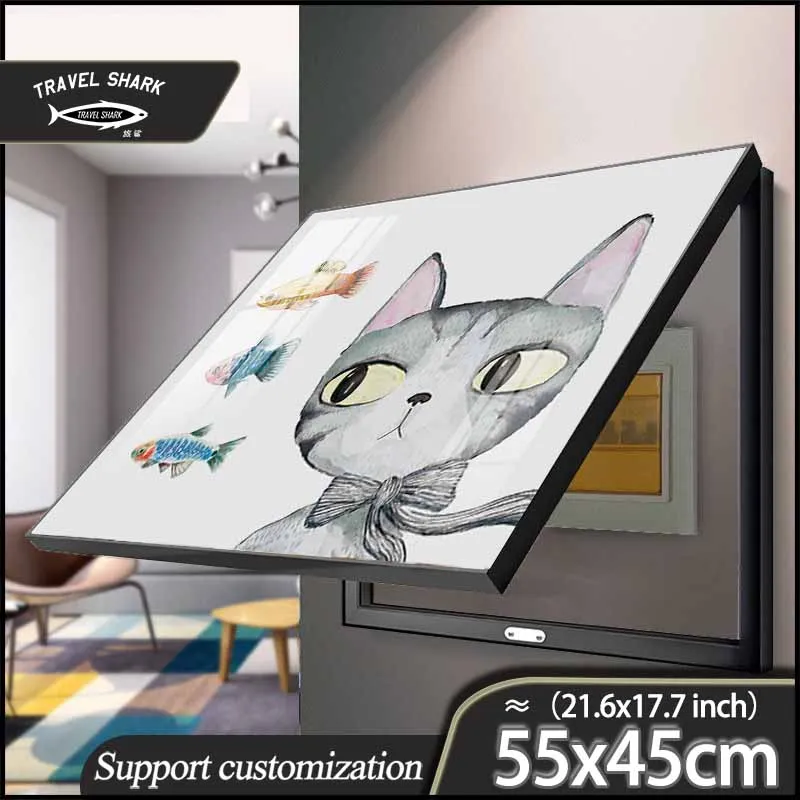 

Travel Shark Home Living Room Wall Art Decorative Electric Panel Cover Decor Painting Mural Print Poster Picture Frame 55x45CM