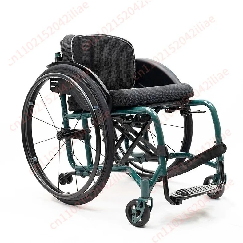 Sports Wheelchair, Height Adjustable and Replaceable Aluminum Backrest Lightweight Portable Foldable view 4