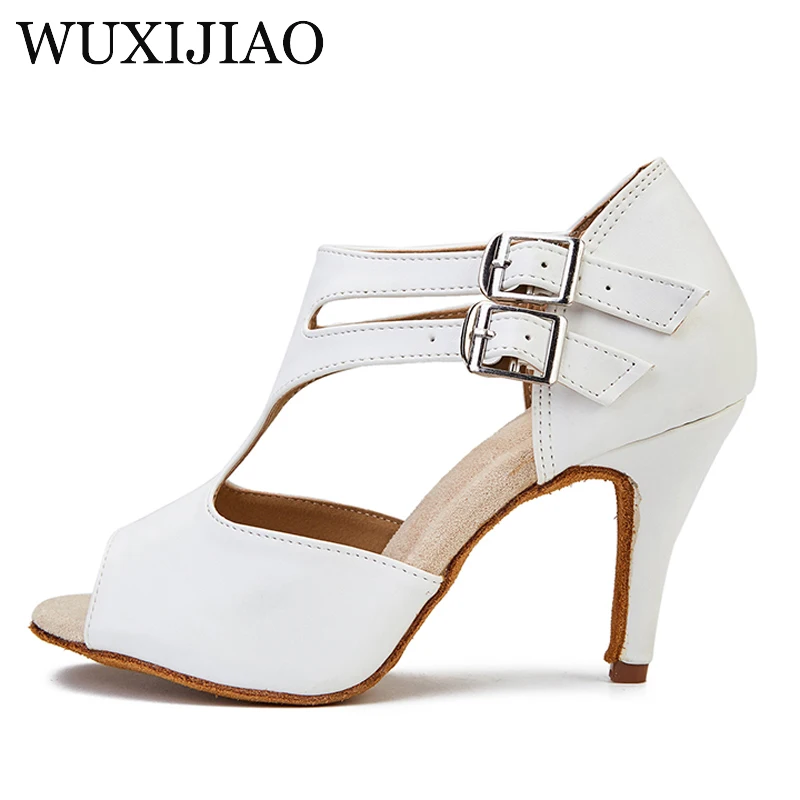 

Women's Latin Dance Shoes White Wedding Banquet Ballroom Tango Salsa High-Heeled Professional Sneakers Dance Sneakers