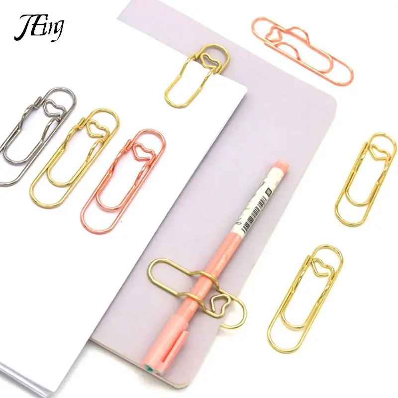 5Pcs Paper Clips Metal Pen Holder Clip School Bookmarks Photo Memo Ticket Clip Stationery Office School Supplies