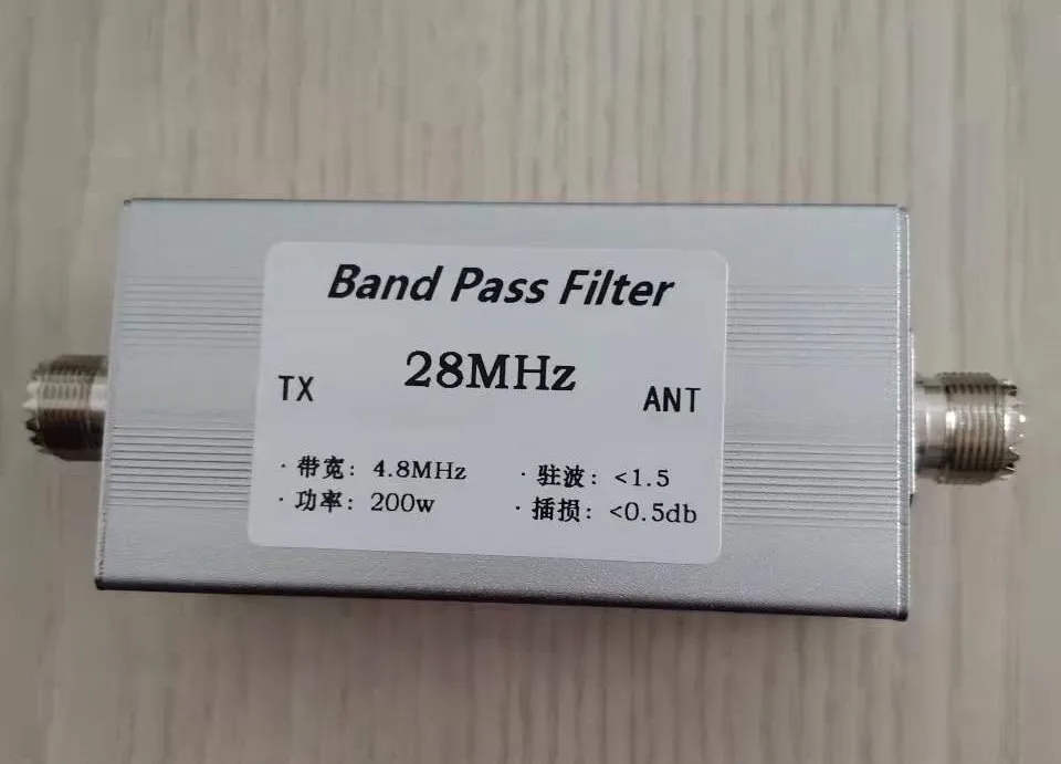 

Shortwave 28MHz High Isolation Bandpass Filter M Female Seat Narrowband BPF 10m Band