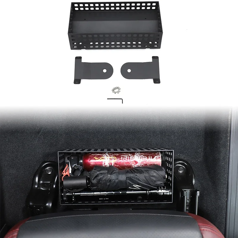 Aluminum Alloy Carbon Steel Black For Subaru Forester 2019-2024 Car Front Seat Storage Basket  Interior Modification Accessories