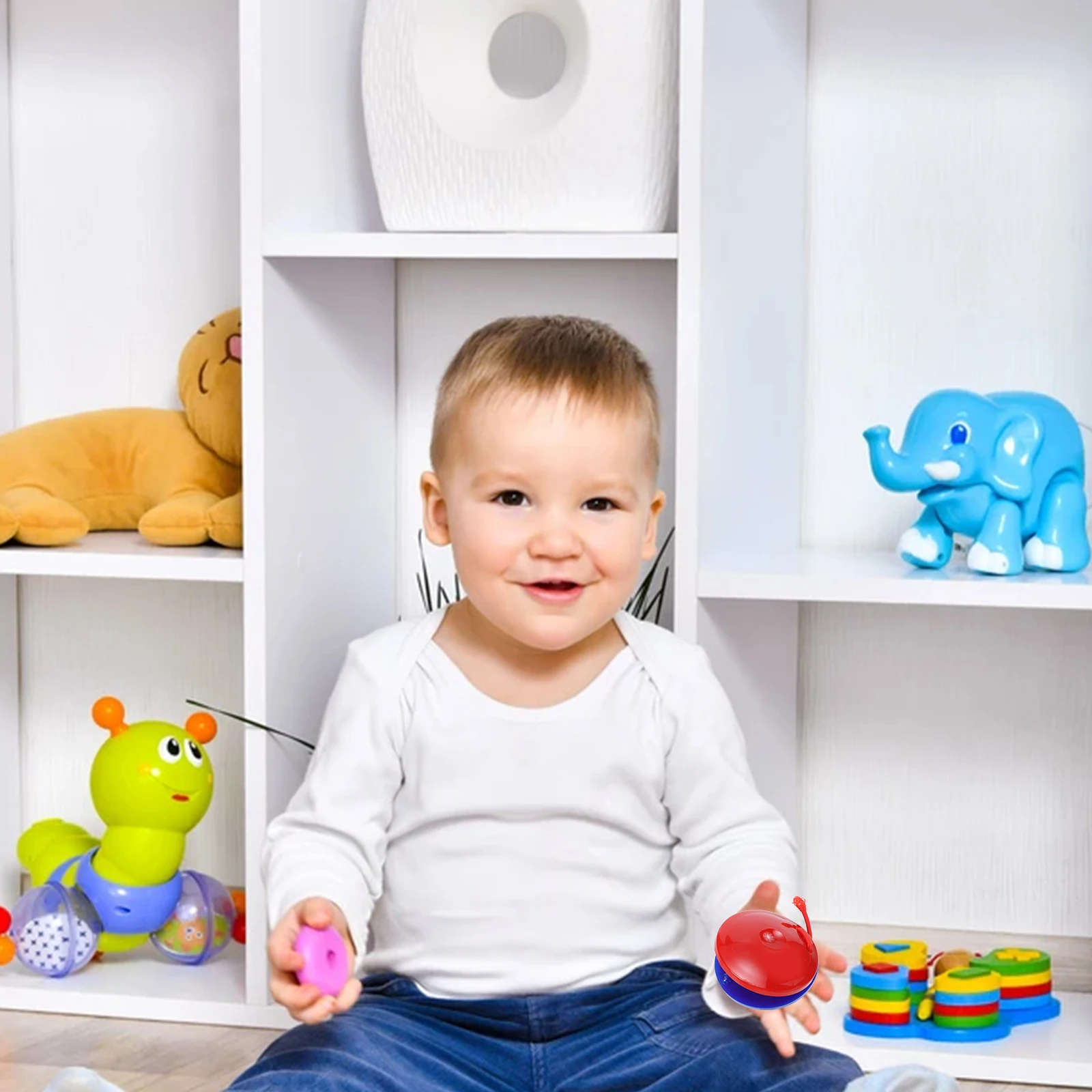Tablero de baile redondo para niños, castañuela, juguetes de percusión, instrumentos musicales educativos, tamaño pequeño, desarrollo del ritmo, 10 Uds.