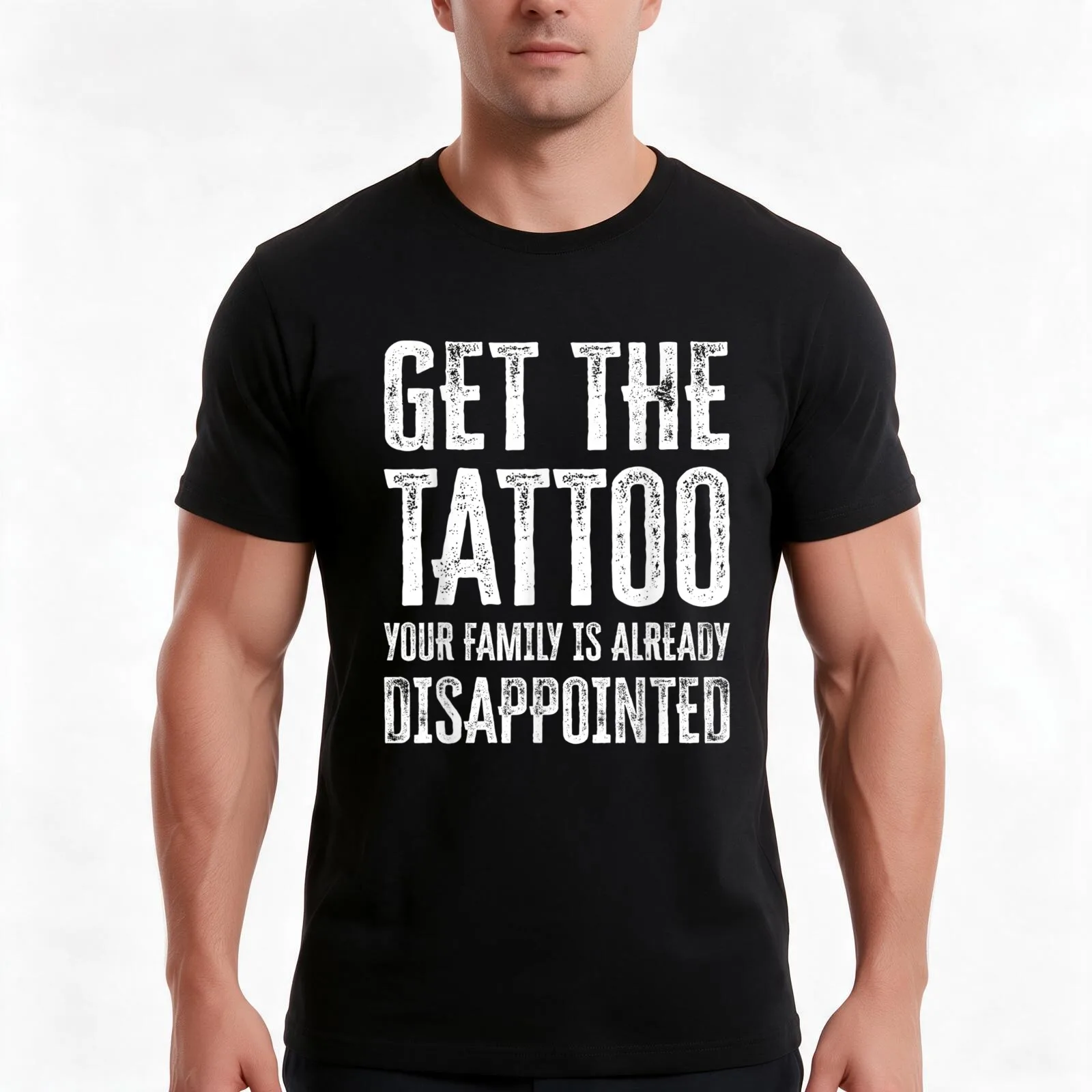 Get the Tattoo Your Family is Already Disappointed for tattoo artist T-Shirt, Summer Casual Cotton Tee, Vintage Graphic Print