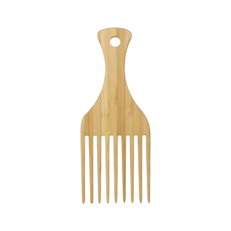 1 piece of natural bamboo and wood comb anti-static African fork comb men's and women's hair wooden comb