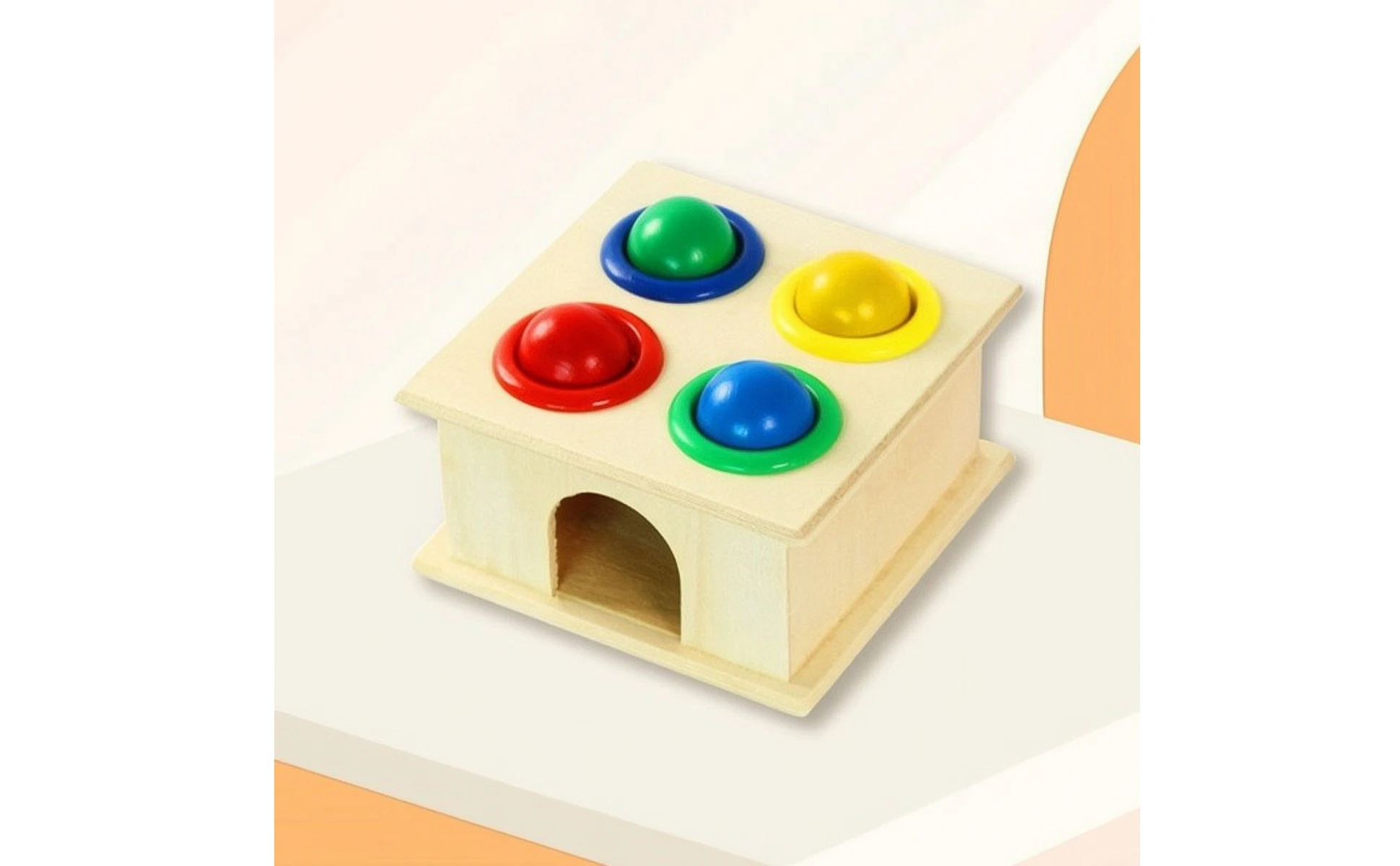 Wooden Pounding Toy Compact Hammering Toy Wooden Mallet Lightweight Mini for Toddlers, Playroom, Classroom