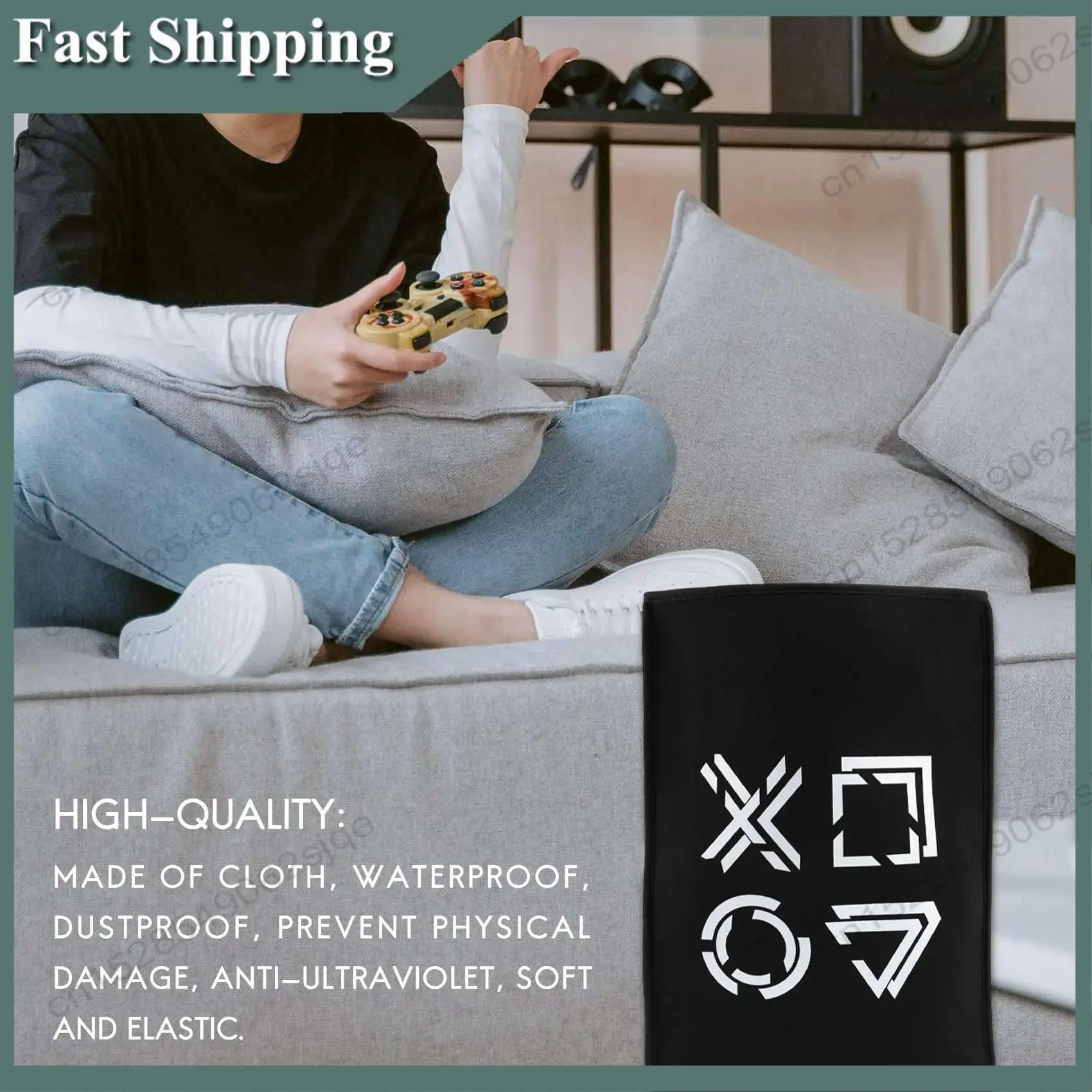 -Couvercle anti-poussière ABCKM pour console PS5, étui de protection universel, manchon anti-poussière pour Playstation 5 édition numérique et édition régulière