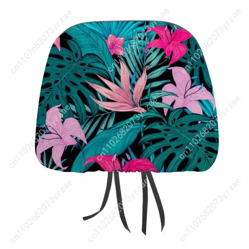 

Tropical Hibiscus Car Seat Headrest Cover (2pcs)Environmentally Friendly Headrest Protector Breathable Comfortable Vehicle Decor