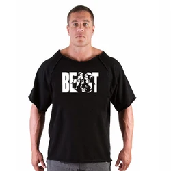 Vintage Cotton Graphic T Shirts Casual Men's Clothing Bodybuilding Top Clothes Jogging Tops T-shirt Summer Oversized Training