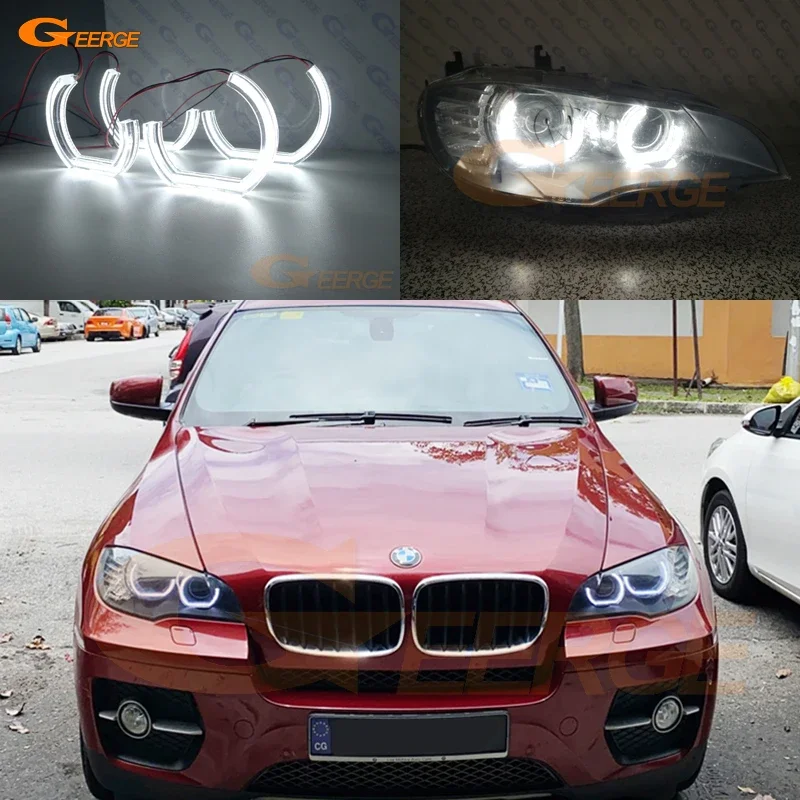 

For BMW X6 E71 E72 X6M X5 E70 X5M 2008 - 2011 2012 2013 2014 Ultra Bright Day Light DTM M4 Style Led Angel Eyes Kit Halo Rings