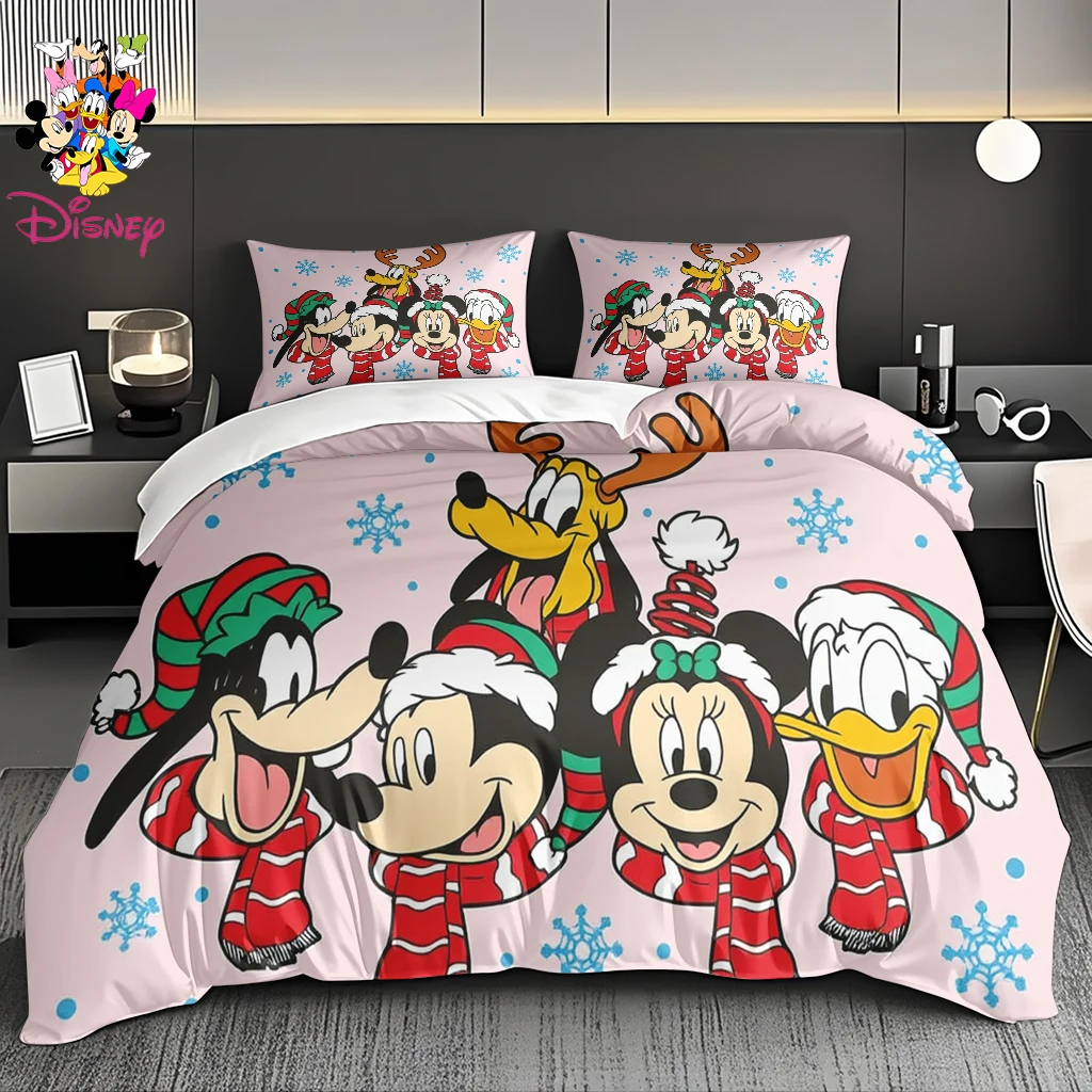 2/3 قطعة ديزني ميكي ميني غرزة حاف مجموعة غطاء بدون حشو الطباعة الرقمية آلة قابل للغسل الملك/الملكة حجم هدية عيد