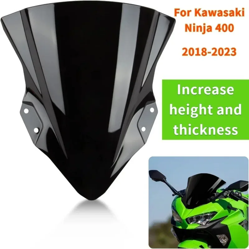 For Kawasaki Ninja 400 2018 2019 2020 2021 2022 Motorcycle Windshield ABS Sport Windscreen Shield with Anti-Scratched Design