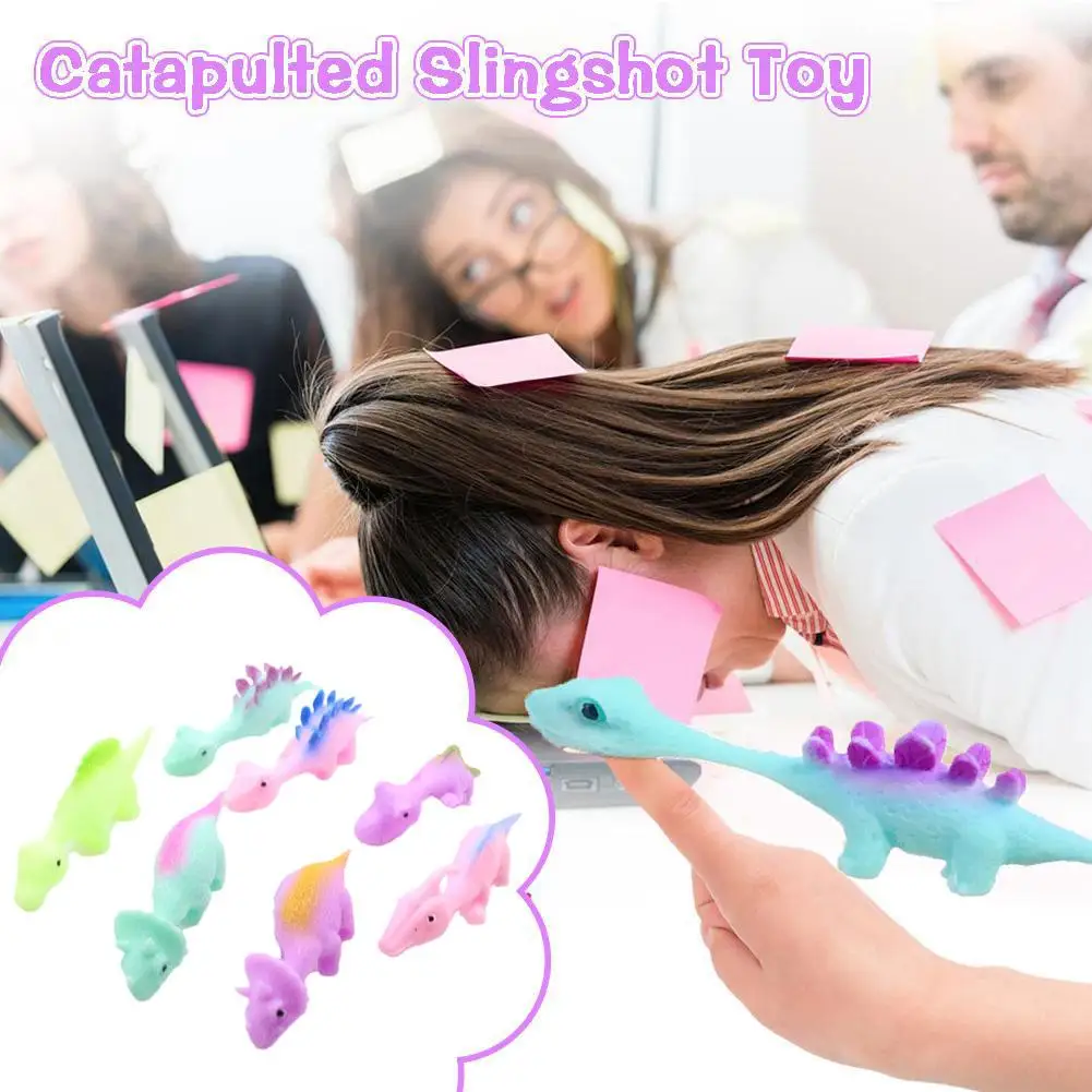 

5/10pcs Creative Finger Catapult Dinosaur Slingshot Sticky Wall Toys For Adults Kids Vent Stress Relief Catapult Dinosaur T C7Q8