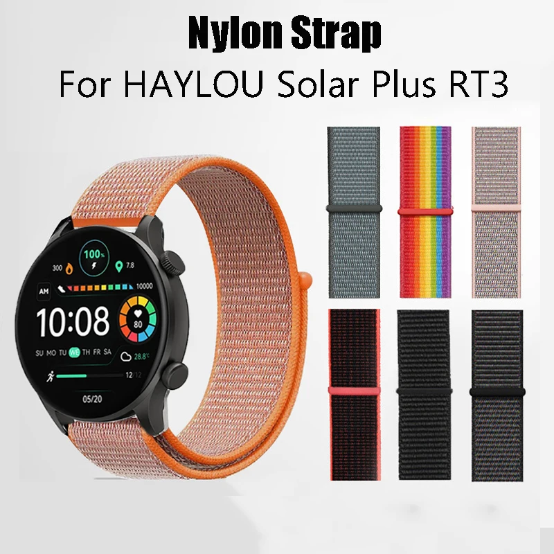 الرياضة النايلون حزام معصمه ل HAYLOU الشمسية زائد RT3 Correa الإفراج السريع سوار حلقة استبدال الفرقة Smartwatch اكسسوارات