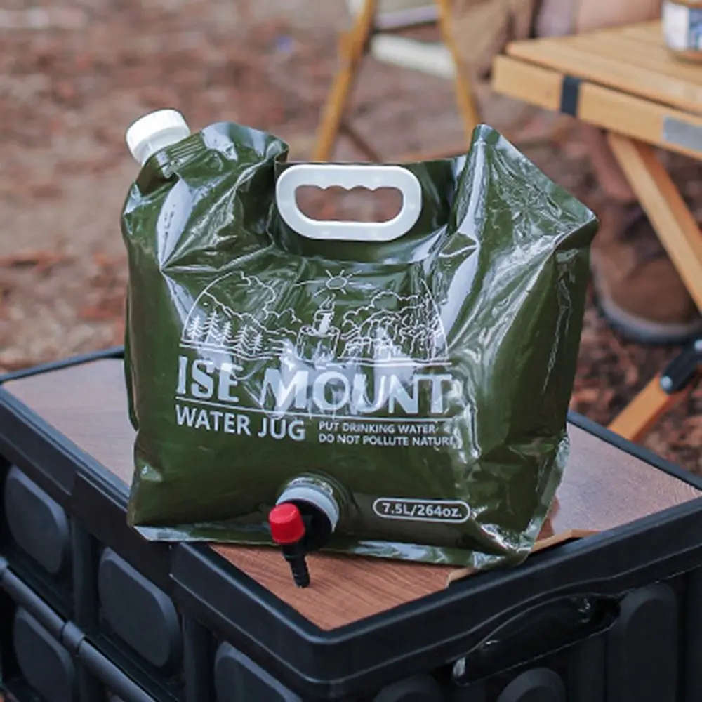 

Durable 7.5L Outdoor Water Bag Big Capacity Portable Collapsible Water Pouch Plastic with Handle Folding Water Bucket Travel