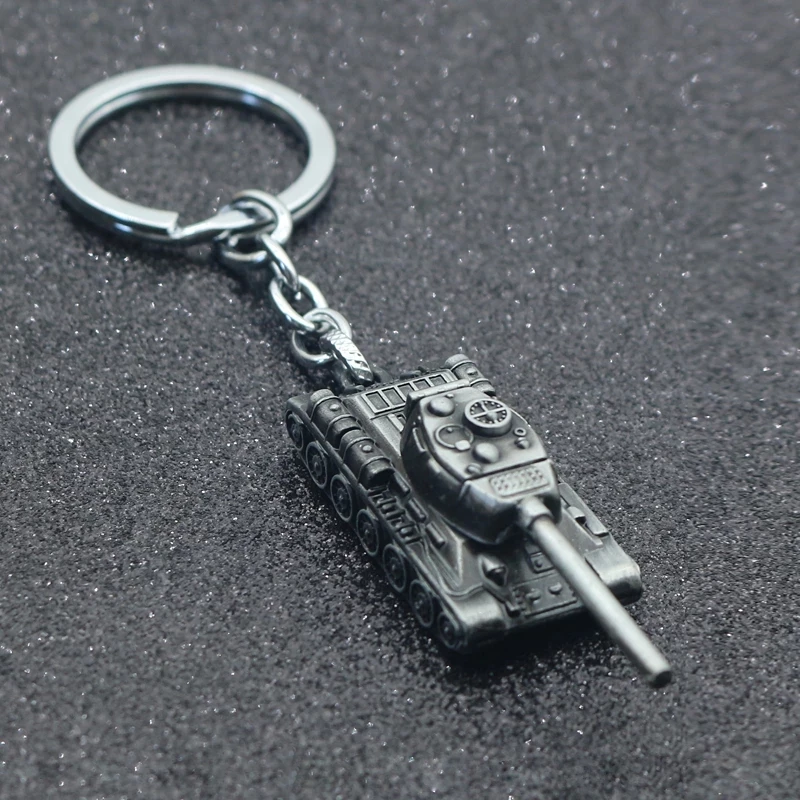 WOT World Of Tanks Keychain 46G Heavy Punk Weapon 3D Tank IS Series Keychains Key Chain Rings For Men Car Holder Keys llaveros