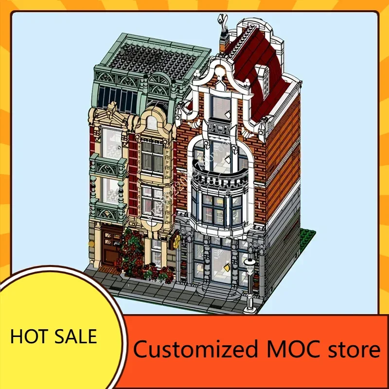 ชุดตัวต่อ 4518 ชิ้น ร้านขายชีสยอดนิยมในเมือง แบบจำลองถนน MOC สถาปัตยกรรมสร้างสรรค์ ประกอบเองได้ ของขวัญวันเกิด วันคริสต์มาส สำหรับเด็ก