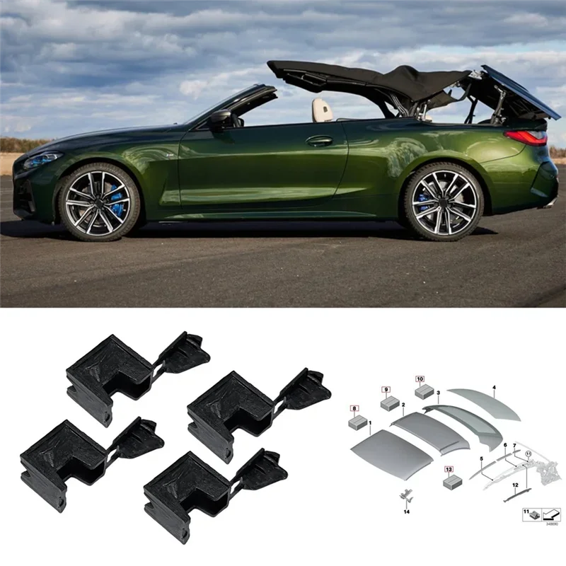 8Pcs 54377187747 For BMW 3 Series 4 Series E93 M4 Roof Molding Convertible Roof Hinge Cover Clip Buckle Fixing Assembly