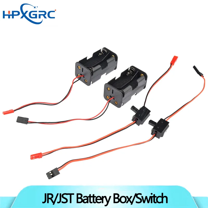 HPXGRC 1 Stück 4 x AA Batteriehalter Empfänger Power Box/Ein/Aus-Schalter mit Futaba/JR/JST-Stecker für RC Flugzeug Auto Boot DIY