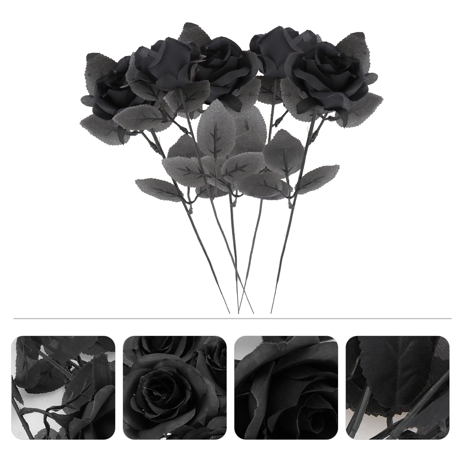 

Artificial Flowers Simulation Rose Decorative Wedding Valentine Day Black Plastic Petals Fake Flower Arrangement